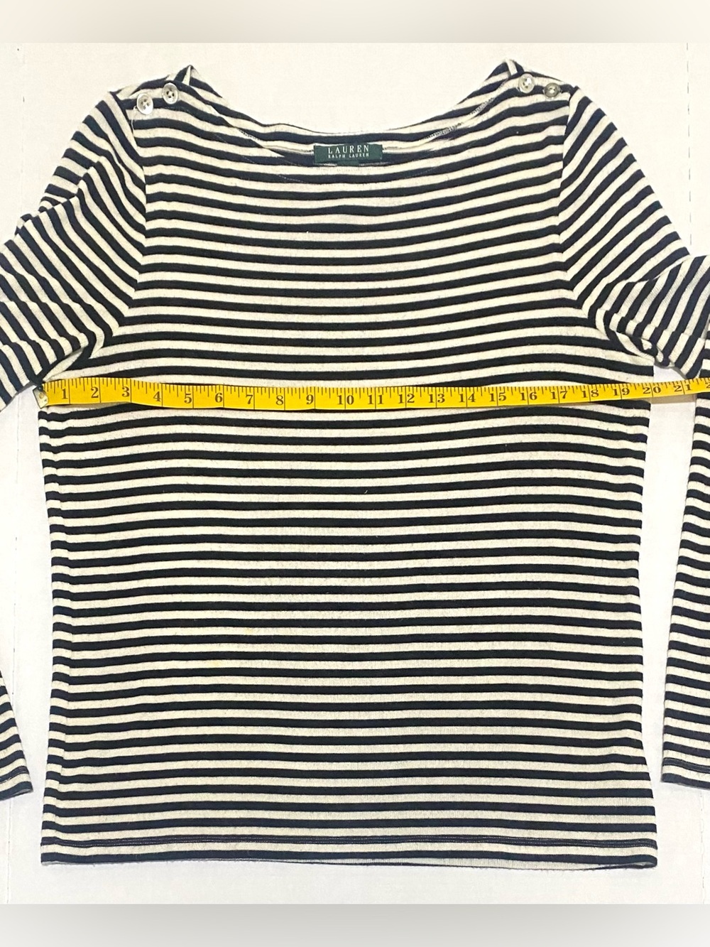 Ralph Lauren Womens XL Black White Striped Lightweight Sweater Preppy Nautical - Picture 9 of 13